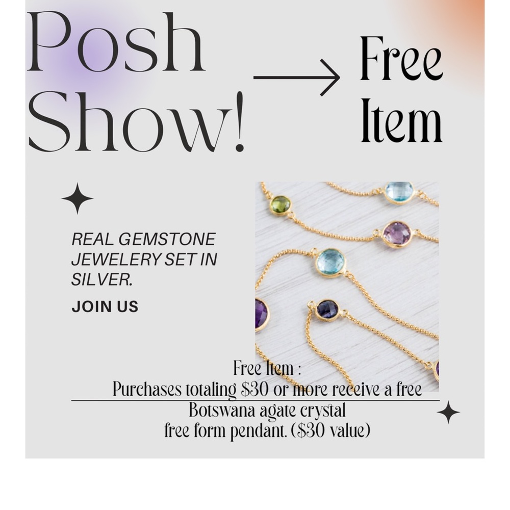 Posh Show Invite! Gypsy Gem Stone Jewelry. Earrings. Necklaces.  Live Show.